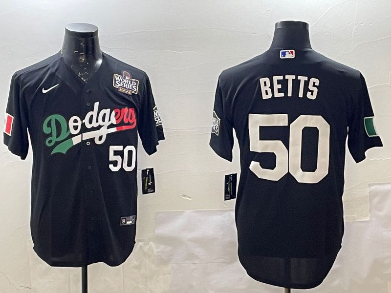 Men Los Angeles Dodgers #50 Betts Black Game 2025 Nike MLB Jersey style 2262->los angeles dodgers->MLB Jersey